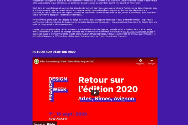 Site Wordpress France Design Week Arles-Nîmes-Avignon - Page Type Site Wordpress France Design Week Arles-Nîmes-Avignon - Page Type